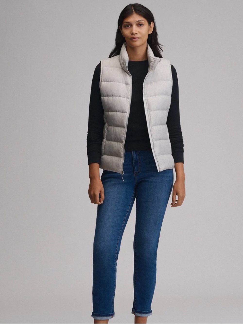 Eddie Bauer Women's Cirruslite 650 Down Vest, Light Heather Gray, NWT
